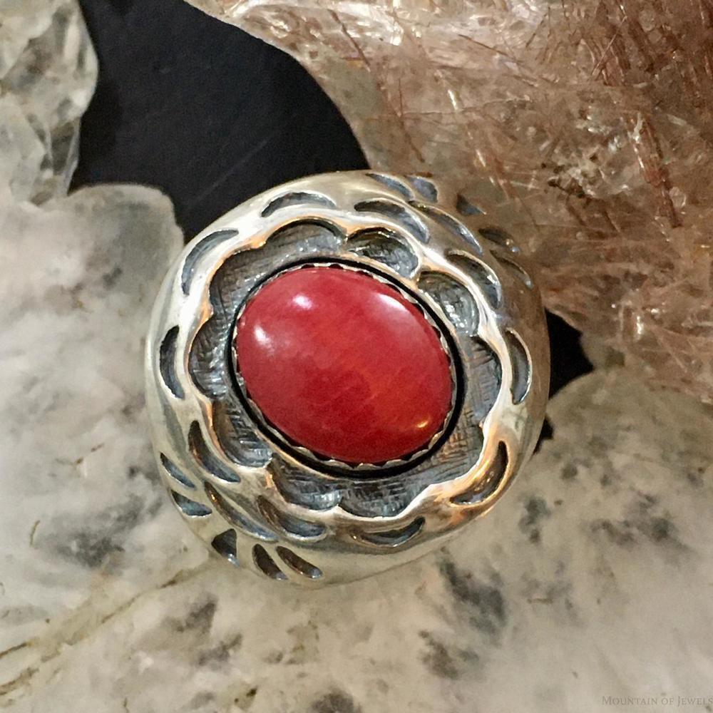Carolyn Pollack Southwestern Style Sterling Red Jasper Shield Ring For Women